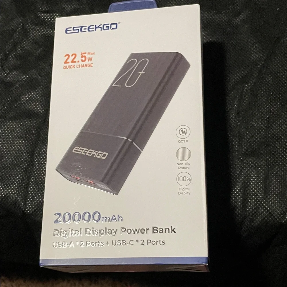 Gray Digital Display Power Bank 20000mAh